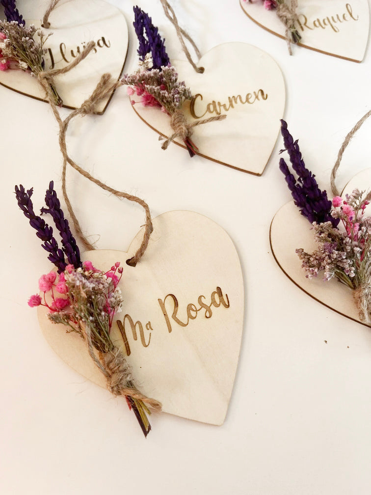 Corazón personalizable de madera