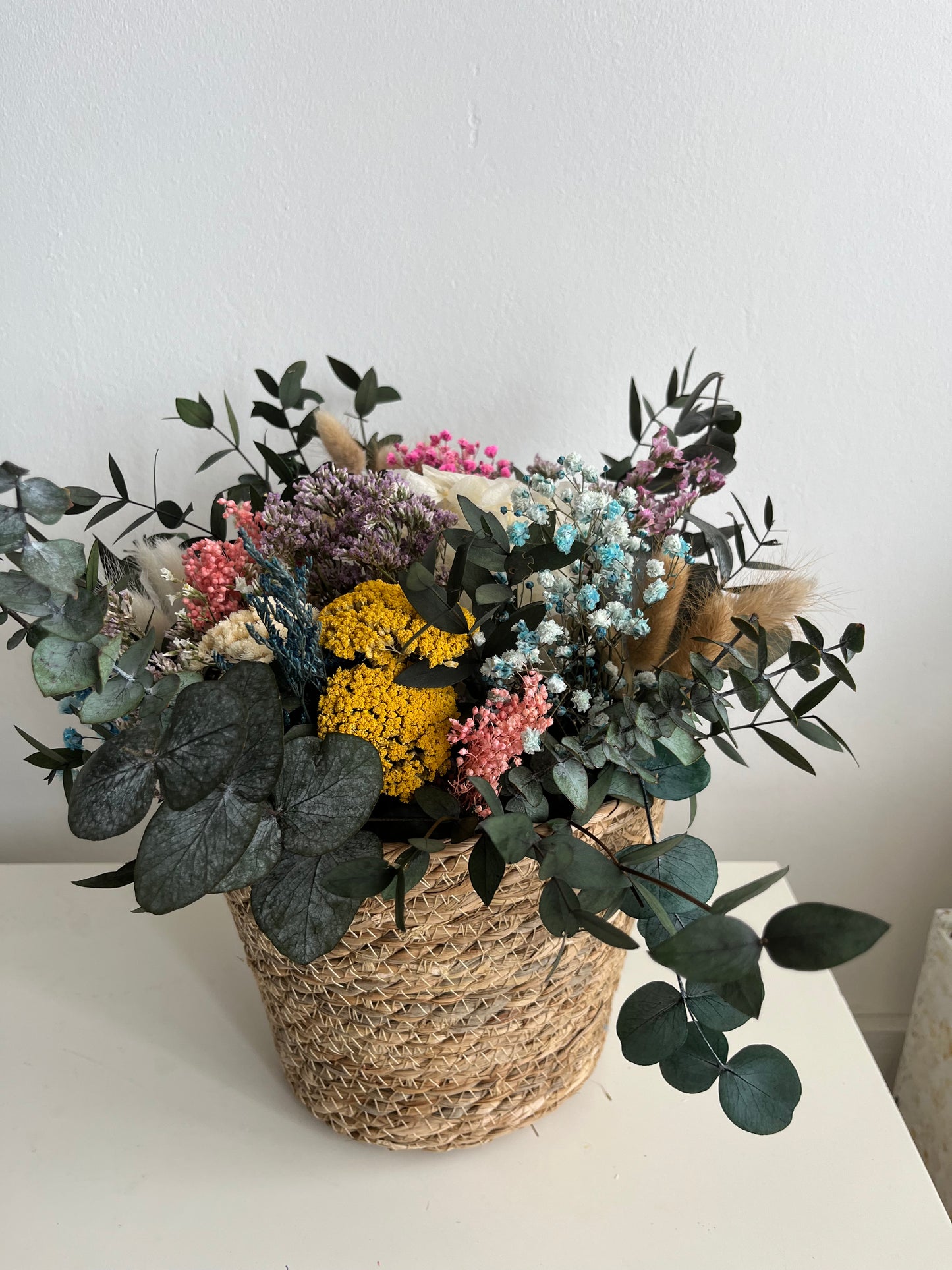 Cesta flor seca y preservada - pequeña