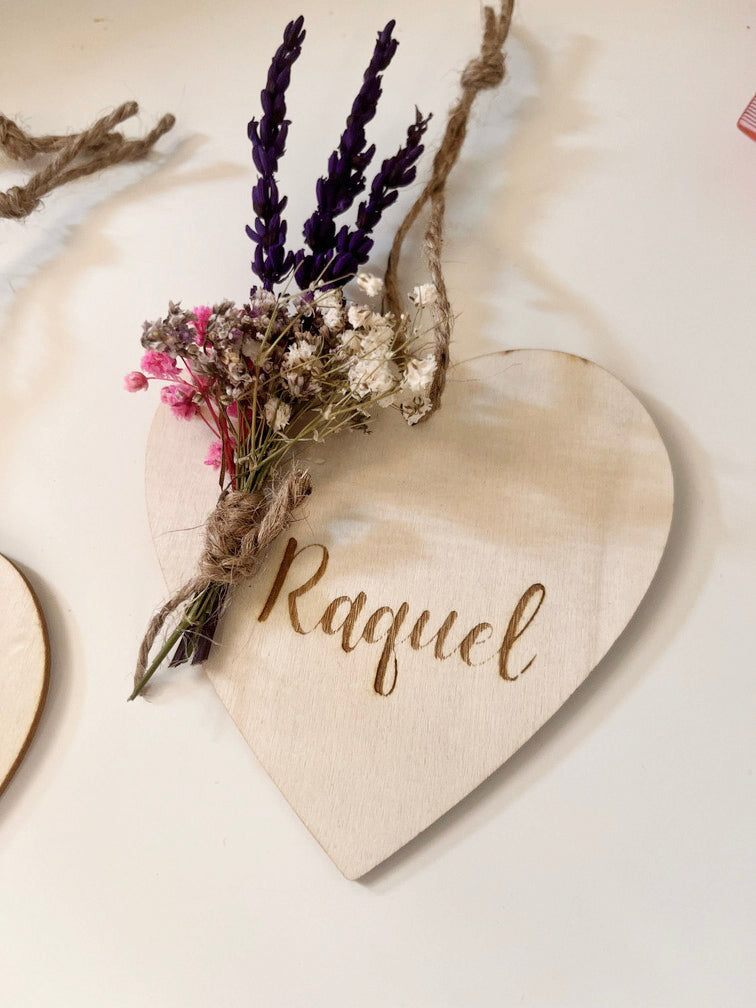 Corazón personalizable de madera